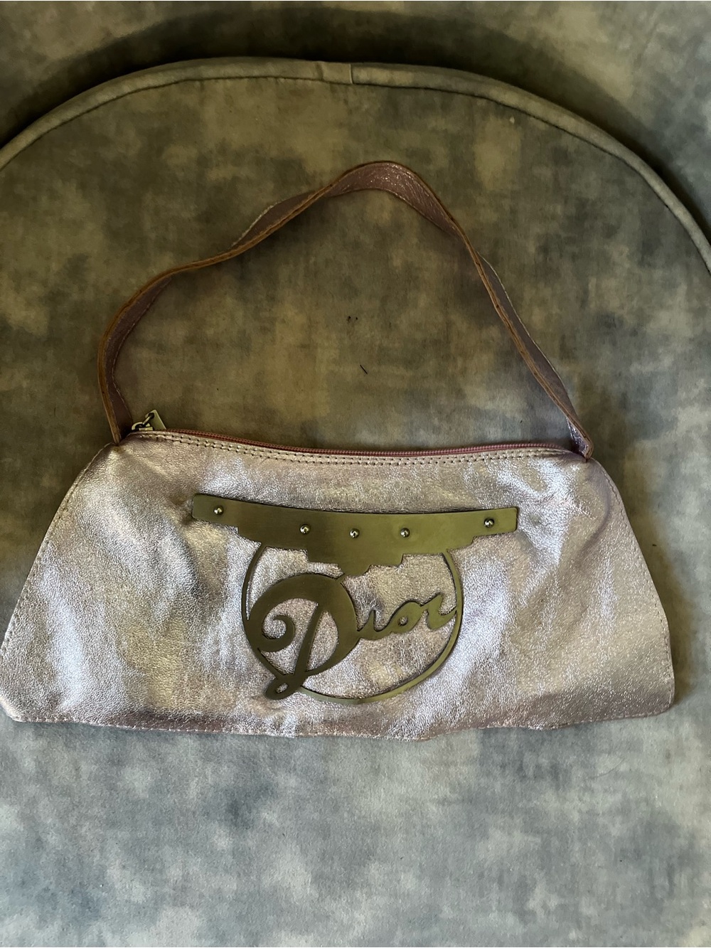 Y2K “Dior” Metallic Pink Shoulder Bag